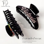 Personalized Colorful Name Hair Claw Clips for Women,Custom Hair Clips with Diamond,Cute Hair Accessories 4",Handmade Rhinestones Hair Clamp Gifts for Mom,Bride,Wife,Bridesmaid,Couples（Black）
