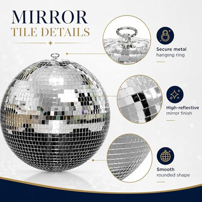 Youdepot 16-Inch Large Disco Ball Hanging Mirror Ball Decor | - Image 3