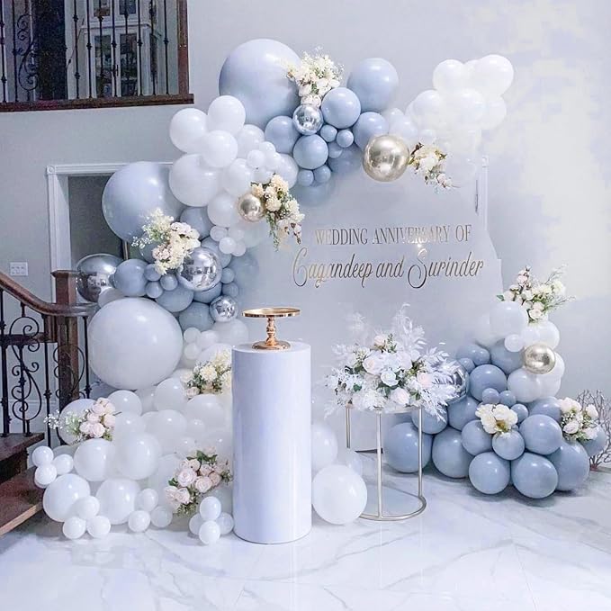 PartyWoo Dusty Blue Balloons 127pcs Slate Blue Boho Neutral Color | 36 18 12 10 - Image 5