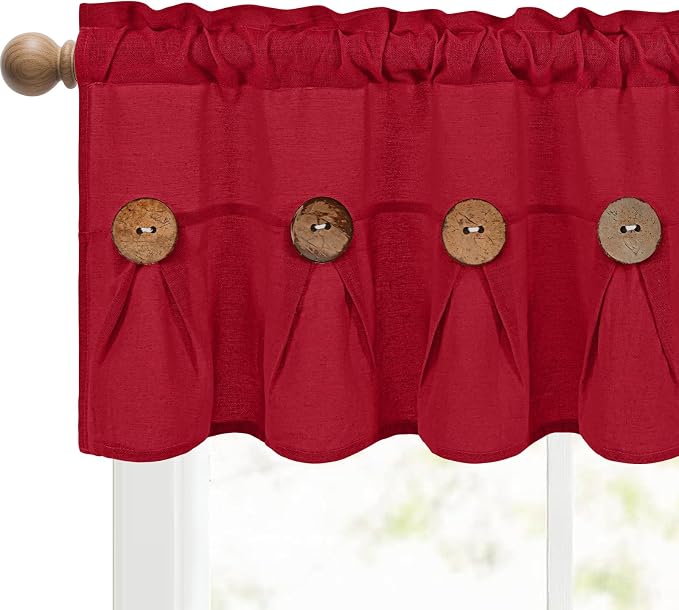 Farmhouse Valance Curtains, Boho Cotton Linen Kitchen Valance, Rod Pocket - Image 7
