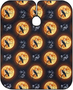 Women Full Moon Black Crow Raven Bird Salon Haircut Capes, Full Coverage Dyeing Salon Apron for Hairdressers, Easy Clean