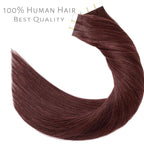 Lacerhair 18 inch Seamless Remy Tape in Human Hair Extensions Natural Balayage PU Skin Weft 100% Real Virgin Human Hair Color #99J Red Wine Burgundy Double Side 50g 20pcs/set