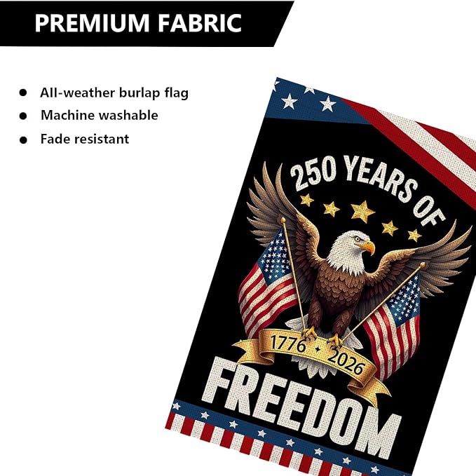 250 Years Anniversary Garden Flag, 250th Anniversary USA Patriotic Banner - Image 6