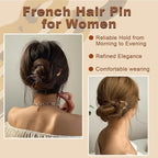 French Pins Hair - Prestige Hair Pin for Women Girls - Decorative Hair Clips to Anti-loosening - Serrated Anti-Slip Design - Elegant Hair Accessories for Women - Suitable for All Hair Types