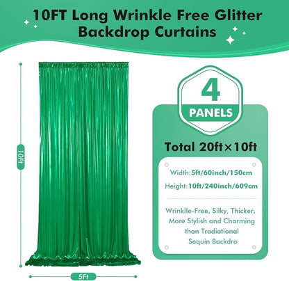 20ftx10ft Green Sequin Backdrop Curtain - Image 4