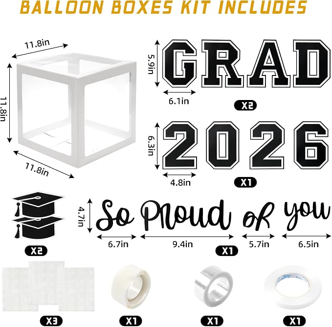 Graduation Decorations 2026 Graduation Party Decorations Set of 4 Boxes - Image 2