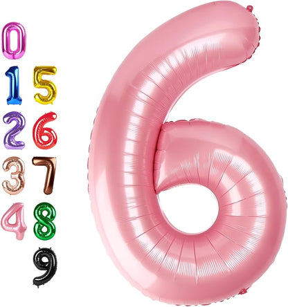 Number Balloons 6 Balloon Pearl Pink by Enyeopd