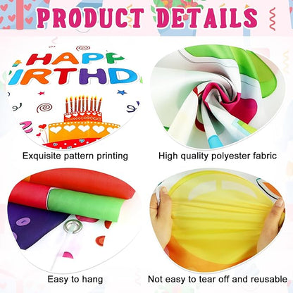 Happy Birthday Backdrop Banner, Colorful Birthdays Banner Backdrop Happy - Image 5