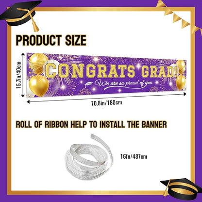 Class of 2026 Graduation Banner, Congrats Grad Yard Sign Outdoor Decoration - Image 2