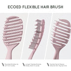 Detangler Hairbrush, Vented Detangling Brush for Straight, Wavy, Curly and Fine Hair, Quick Smoothing for Women and Men, Eco-Friendly & Sustainable Material (Pink)