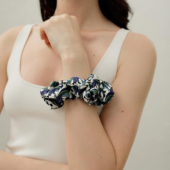 LILYSILK Silk Hair Scrunchies Ties for Frizz & Breakage Prevention 100% Mulberry No Damage Elastic Ponytail Holders, Taurus