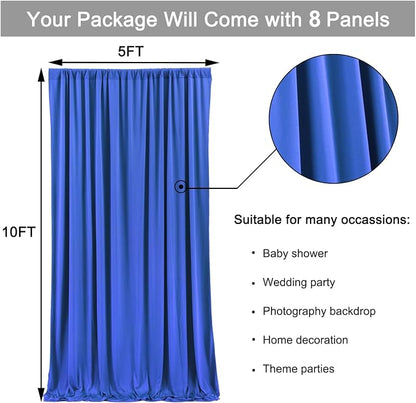 40ft x 10ft Wrinkle Free Royal Blue Backdrop Curtain - Image 6