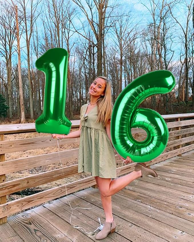 16 Balloon 40 inch Dark Green Number Balloons - Image 2