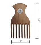 Plai Na Wooden Afro Pick Comb for Natural Black Hair - No Snags, No Static, No Tangle for Women and Men