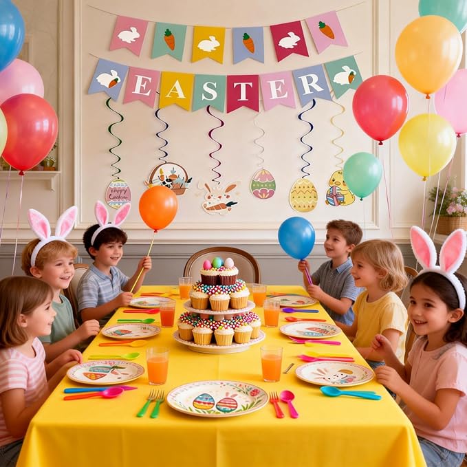 Easter Party Decorations, Easter Banner Spring Bunny Garland Banner - Image 7
