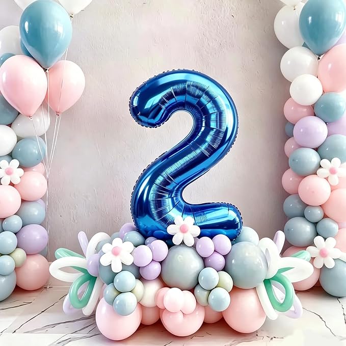 Number Balloons Navy Blue Balloons - Image 6