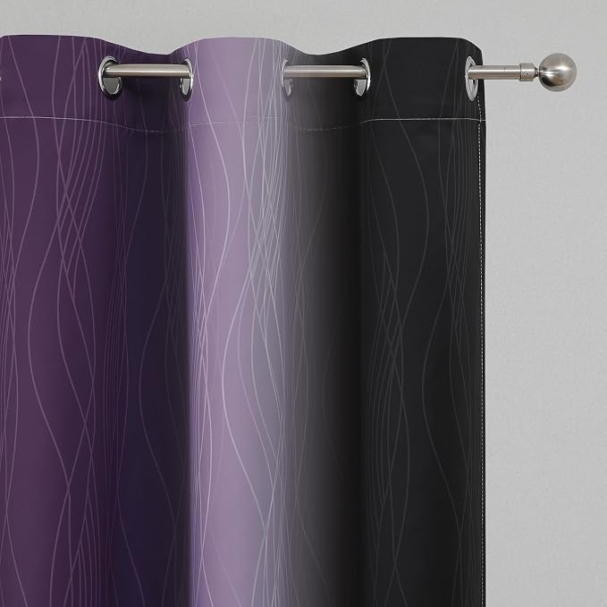 Purple and Black Blackout Curtains - Image 4