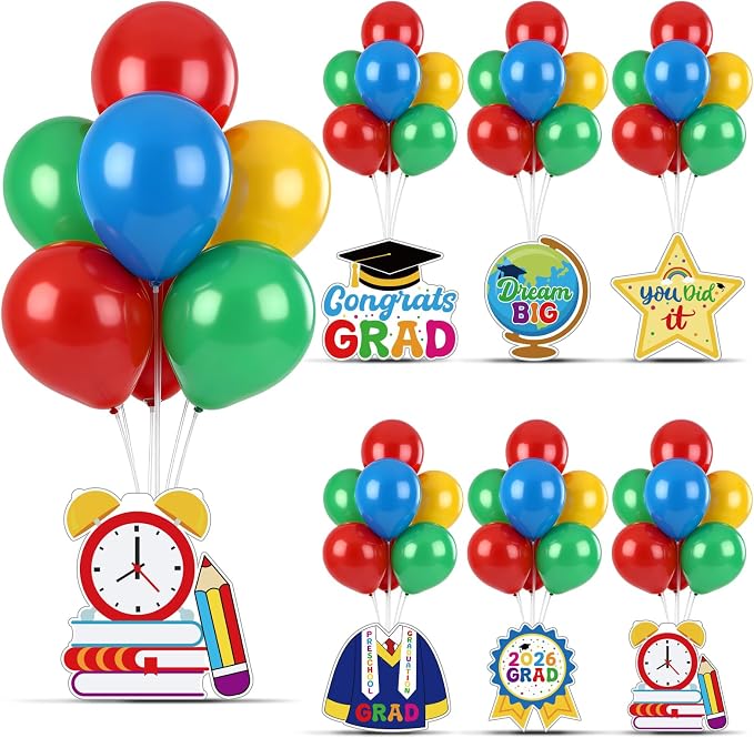 6 Sets 2026 Graduation Balloon Stand Kit by Unknown