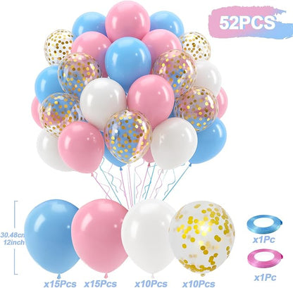 Patimate Gender Reveal Pink and Blue Balloons Set - Image 3