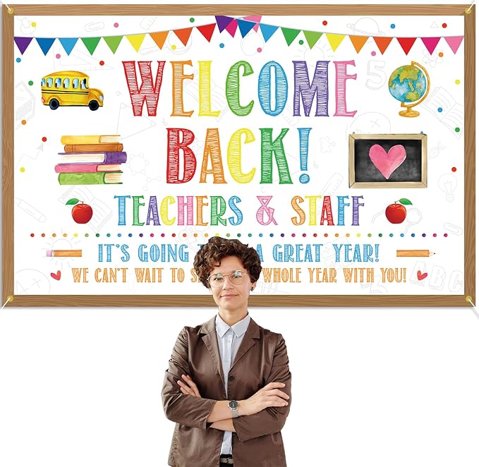 Welcome Back Backdrop Banner Back to School Backdrop Decoration First Day of - Image 5