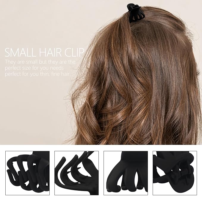 20 Pcs Small Black Octopus Claw Clips 3cm Small Hair Clips Great for Women and Girls Thin to Thick Hair Pack Half Up Half Down, Bangs, Styling.