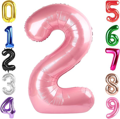 40 Inch Pastel Pink Number 2 Balloon, 2nd Birthday Party Decorations | 40 Inch by Hadoife