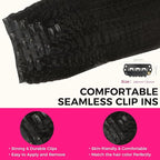 Lashey Clip in Hair Extensions Real Human Hair 110g Kinky Straight Seamless Clip in Hair Extensions Natural Black 14 Inch Human Hair with Invisi Edge for Black Women