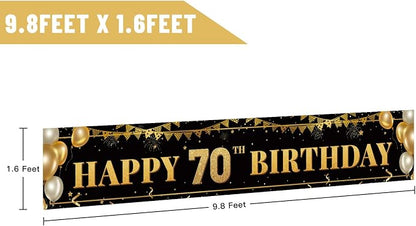 Large Happy 70th Birthday Decoration Banner, 70th Birthday Party Decorations - Image 2
