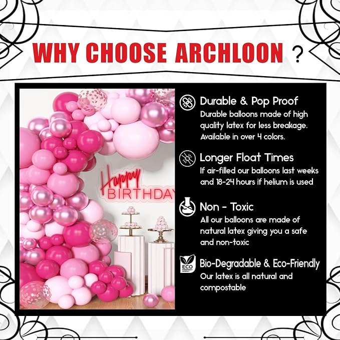 Archloon Pink Balloons Arch Kit, Princess Theme, Engagements, Baby Shower - Image 5