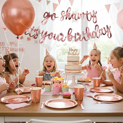 BEISHIDA Double-sided Rose Gold Go Shawty It's Your Birthday Banner Decor | - Image 5