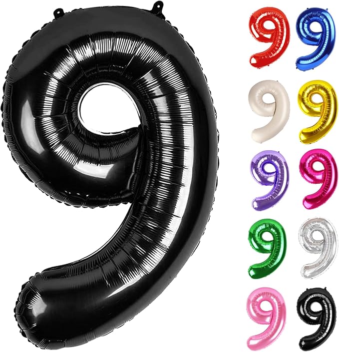 Black Number 9 Balloon 40 Inch by IWERP