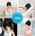 Cold Hat, Ice Cap, Ice Head Wrap, Cold & Hot Therapy Reusable 360 Compression Flexible Ice Pack Head Wrap, Cold Head Park Wrap. Black