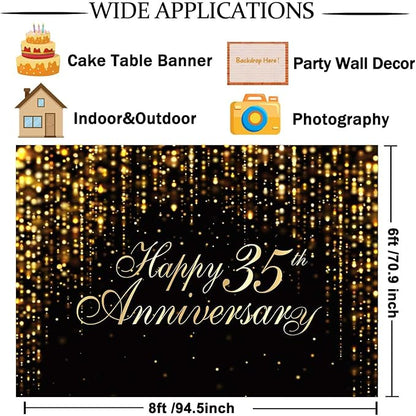 Happy 35th Anniversary Backdrop - Image 6