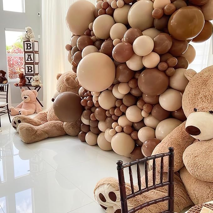 PartyWoo Brown Balloons 101pcs Boho Neutral Coffee Tan Fall Color | Balloons - Image 7