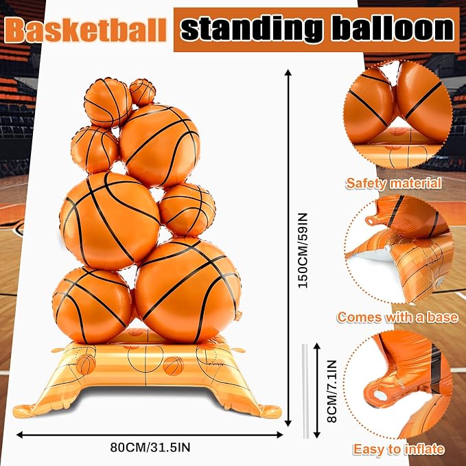 Giant Standing Basketball Balloons - Image 2