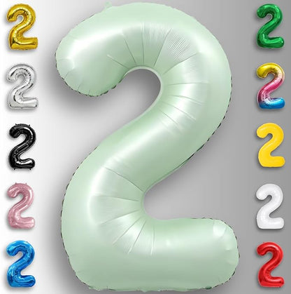Green Number Balloon 2 Mylar Foil Balloons 32 inch - Image 2