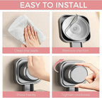 Hair Dryer Holder Wall Mounted - ABS Plastic Blow Dryer Holder Hair Tool Organizer with Wire/Plug Management, Self-Adhesive Design for Bathroom Cabinet Salon Home (Standard)