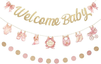 Baby Girl Baby Shower Decorations, Baby in Bloom Garland Decor, Pastel Pink by Unknown