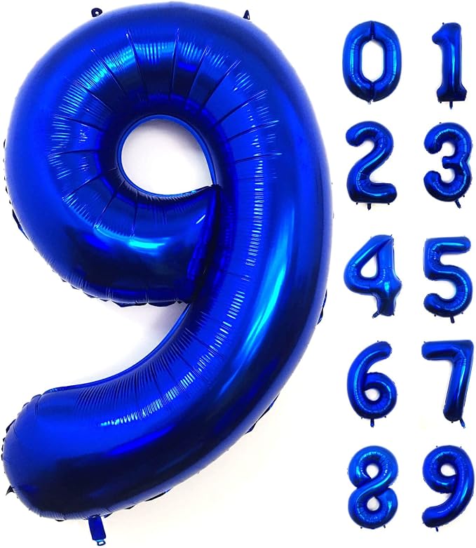 Lovoir 40 Inch Navy Blue Number 9 Balloon Large Size Jumbo Digit Mylar Foil by Lovoir
