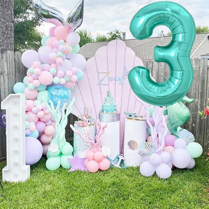 TONIFUL 40 Inch Large Teal Blue Number Balloons, Giant Jumbo Helium Foil Mylar - Image 4