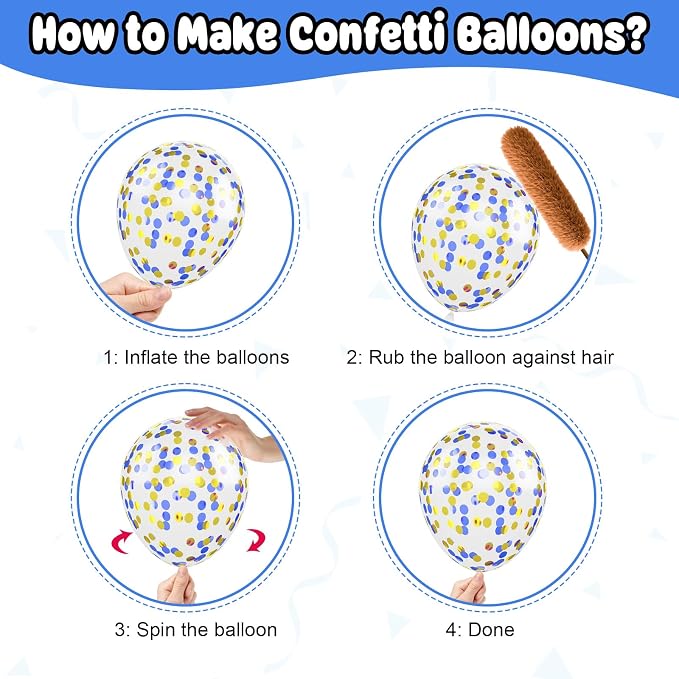 Soccer Balloons, 12 Inch Navy Blue Gold and White Soccer Balloons - Image 4