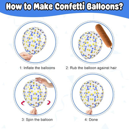 Soccer Balloons, 12 Inch Navy Blue Gold and White Soccer Balloons - Image 4