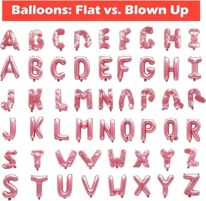 98 Pcs Pastel Pink Letter Balloons, Custom 3 Set A-Z Set - Image 4