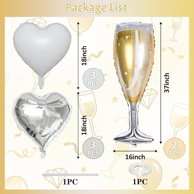 Champagne Balloons, Engagement Party Balloons - Image 3