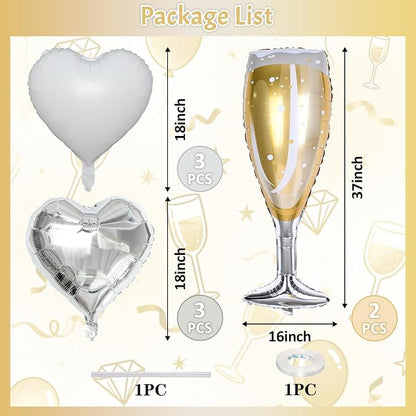 Champagne Balloons, Engagement Party Balloons - Image 3