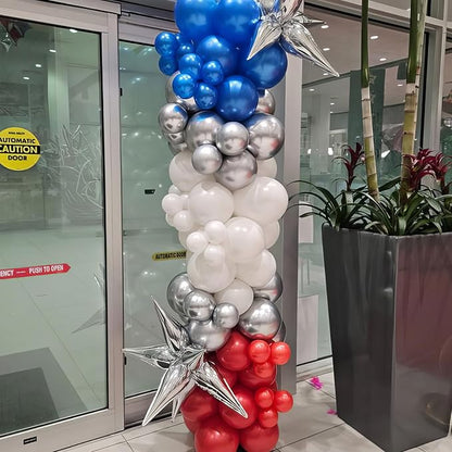 Red Blue Silver Balloons, Royal Silver Balloons Confetti Balloon - Image 5