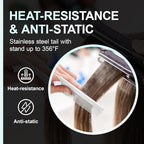 Rat Tail Combs for Parting, Protable Retractable Rat Tail Comb, Parting Combs for Hair Stylist, Fine Tooth Teasing Comb Stainless Steel Pin Tail, Easy to Carry (1 Pack-White)
