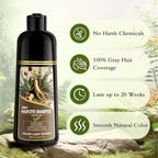 Light Brown Hair Dye Shampoo, 100% Gray Coverage Color Shampoo for Women Men, Natural Herbal Ingredients Semi-Permanent Hair Dye