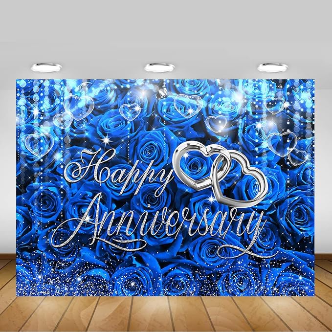 Mocsicka Happy Anniversary Backdrop Wedding Together Anniversary Party - Image 5
