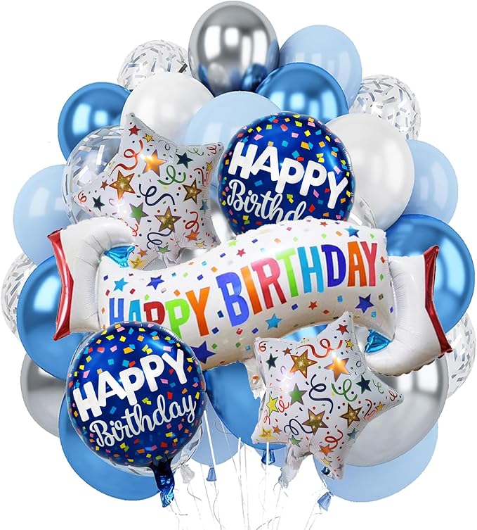 Birthday Decoration Set Colorful Happy Birthday Banner Balloon by OSAMUHA